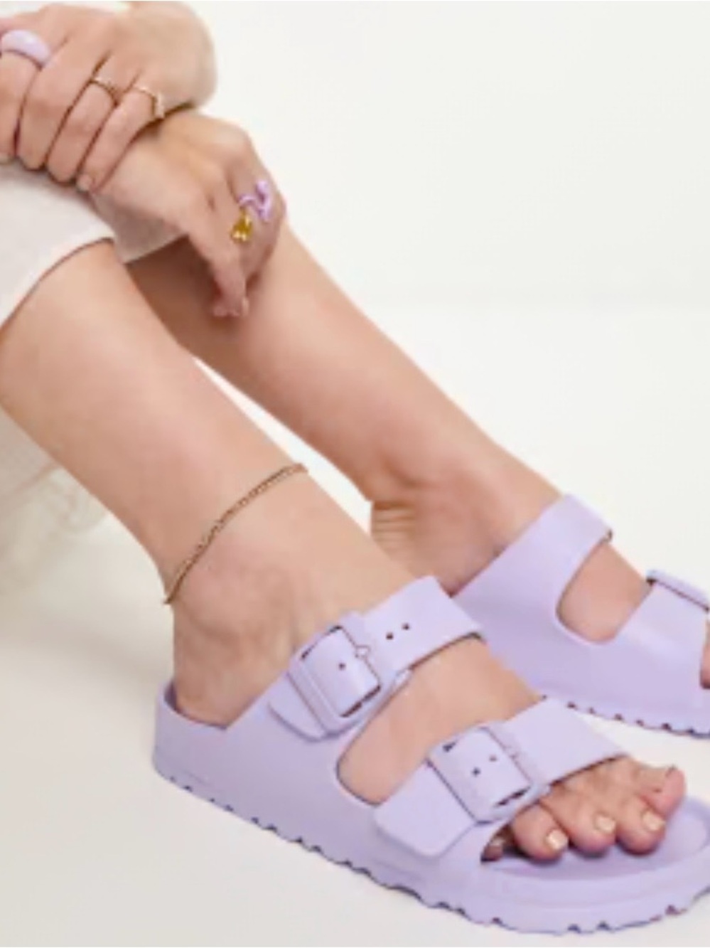Birkenstock Lilac Two-Buckle Slide Sandals for Women